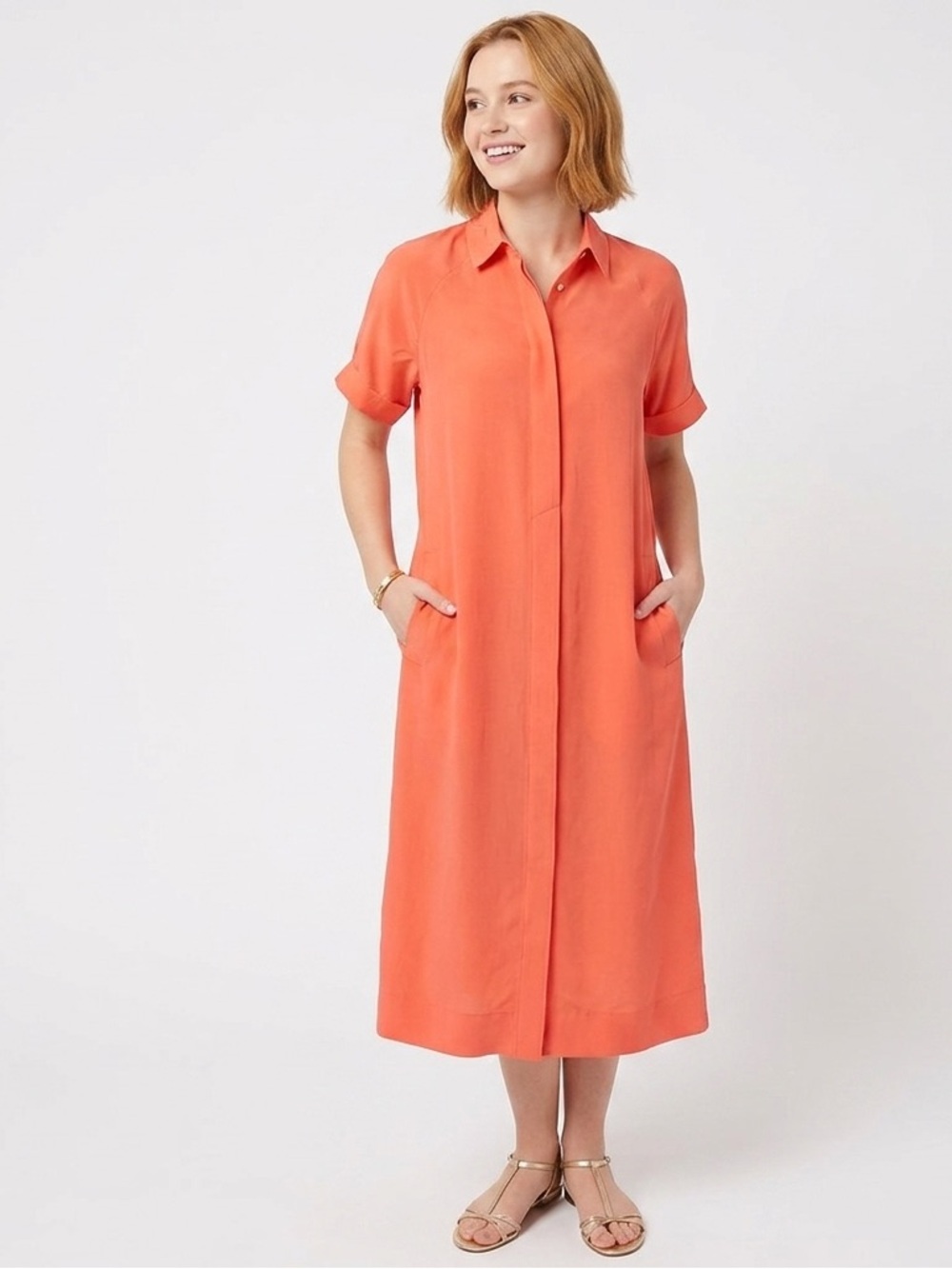 Donna Morgan Vintage 100% Silk Shirt Dress